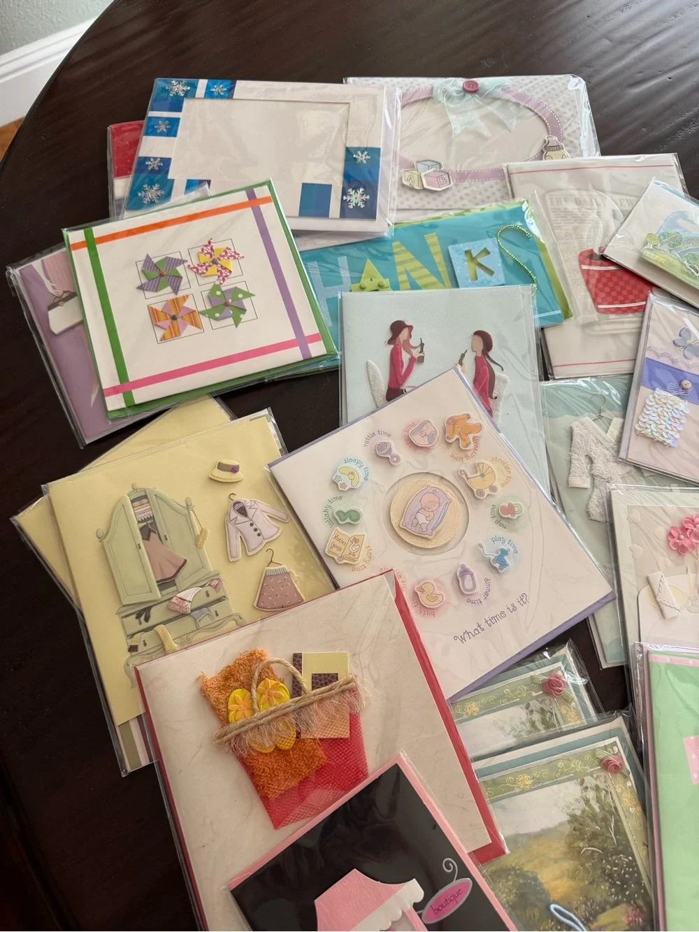 Assorted Handmade Greeting Cards - Pastel Multi-Color Set